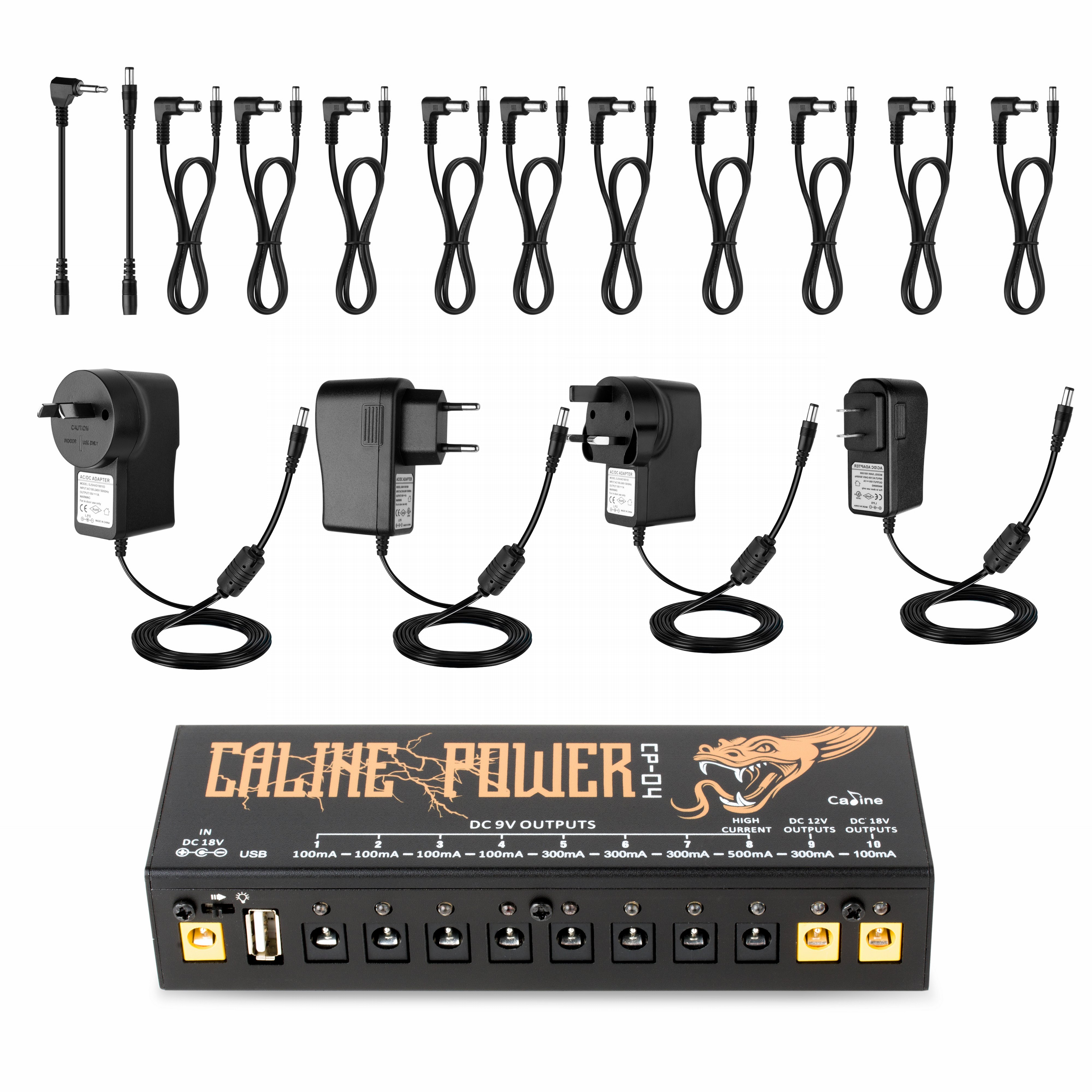 Caline CP-04 Pedal Power Supply with USB Port