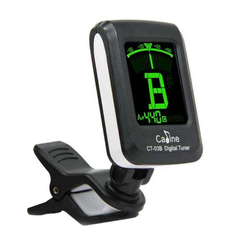 Caline CT-03B LCD Clip-on Electronic Digital Guitar Chromatic Bass Violin Ukulele Tuner